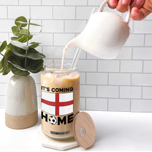 It is Coming Home England Football Flag Glass Can Patriotic Soccer Fans St Georges Cross Heritage Pride