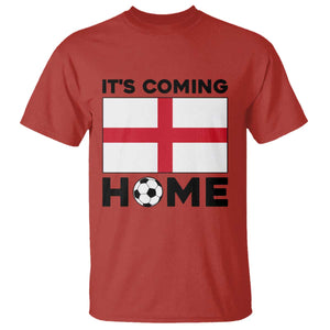 It is Coming Home England Football Flag T Shirt Patriotic Soccer Fans St Georges Cross Heritage Pride