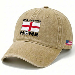 It is Coming Home England Football Flag Washed Cotton Baseball Cap Patriotic Soccer Fans St Georges Cross Heritage Pride