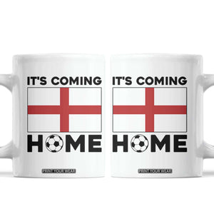 It is Coming Home England Football Flag Coffee Mug Patriotic Soccer Fans St Georges Cross Heritage Pride