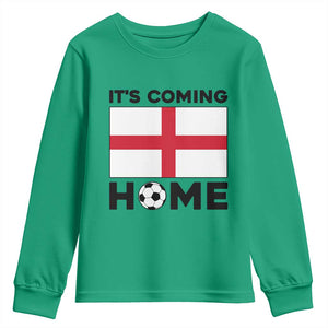 It is Coming Home England Football Flag Youth Sweatshirt Patriotic Soccer Fans St Georges Cross Heritage Pride