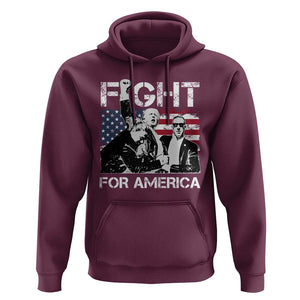 Trump Raised Fist Hoodie Fight For America President 45 47 US Flag TS02 Maroon Print Your Wear
