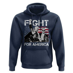 Trump Raised Fist Hoodie Fight For America President 45 47 US Flag TS02 Navy Print Your Wear