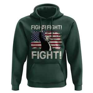 Trump Raised Fist Hoodie Fight Fight Fight American Flag Retro Vintage TS02 Dark Forest Green Print Your Wear