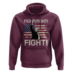 Trump Raised Fist Hoodie Fight Fight Fight American Flag Retro Vintage TS02 Maroon Print Your Wear