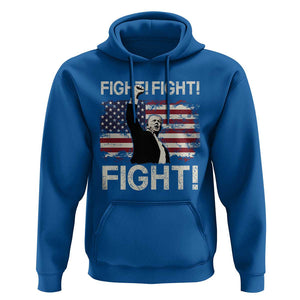 Trump Raised Fist Hoodie Fight Fight Fight American Flag Retro Vintage TS02 Royal Blue Print Your Wear