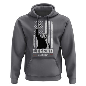 Trump Raised Fist Hoodie Legend July 13th 2024 American Flag TS02 Charcoal Print Your Wear