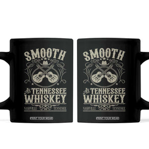 Smooth As Tennessee Whiskey Coffee Mug Country Music Guitar Drinking Addict TS02 Black Print Your Wear