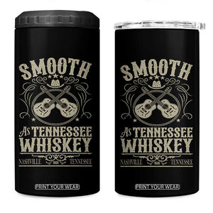 Smooth As Tennessee Whiskey 4 in 1 Can Cooler Tumbler Country Music Guitar Drinking Addict TS02 One Size: 16 oz Black Print Your Wear