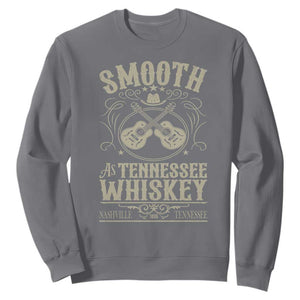 Smooth As Tennessee Whiskey Sweatshirt Country Music Guitar Drinking Addict TS02 Charcoal Print Your Wear