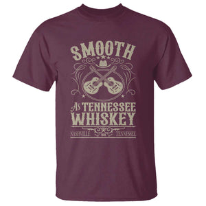Smooth As Tennessee Whiskey T Shirt Country Music Guitar Drinking Addict TS02 Maroon Print Your Wear