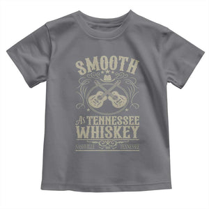 Smooth As Tennessee Whiskey Toddler T Shirt Country Music Guitar Drinking Addict TS02 Charcoal Print Your Wear