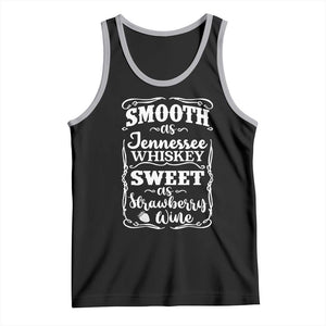 Smooth As Tennessee Whiskey Tank Top Sweet As Strawberry Wine Country Love TS02 Black Athletic Heather Print Your Wear