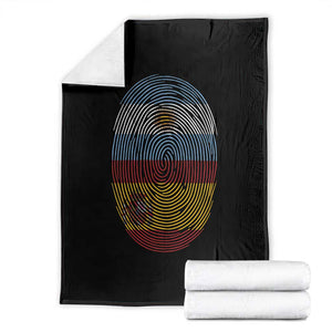 Argentina Spain Flag Fingerprint Graphic Throw Blanket Dual Heritage Spanish Argetine Pride Match Day