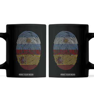 Argentina Spain Flag Fingerprint Graphic Coffee Mug Dual Heritage Spanish Argetine Pride Match Day