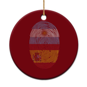 Argentina Spain Flag Fingerprint Graphic Ceramic Ornament Dual Heritage Spanish Argetine Pride Match Day