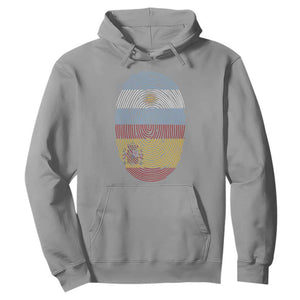 Argentina Spain Flag Fingerprint Graphic Hoodie Dual Heritage Spanish Argetine Pride Match Day