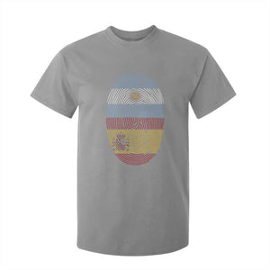 Argentina Spain Flag Fingerprint Graphic T Shirt For Kid Dual Heritage Spanish Argetine Pride Match Day
