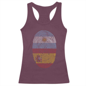 Argentina Spain Flag Fingerprint Graphic Racerback Tank Top Dual Heritage Spanish Argetine Pride Match Day