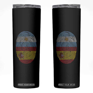 Argentina Spain Flag Fingerprint Graphic Skinny Tumbler Dual Heritage Spanish Argetine Pride Match Day