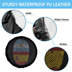 Argentina Spain Flag Fingerprint Graphic Spare Tire Cover Dual Heritage Spanish Argetine Pride Match Day
