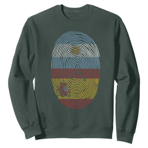 Argentina Spain Flag Fingerprint Graphic Sweatshirt Dual Heritage Spanish Argetine Pride Match Day