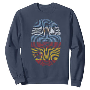 Argentina Spain Flag Fingerprint Graphic Sweatshirt Dual Heritage Spanish Argetine Pride Match Day