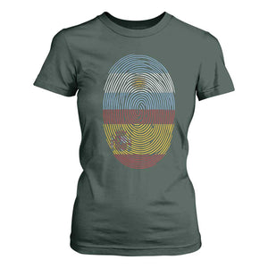 Argentina Spain Flag Fingerprint Graphic T Shirt For Women Dual Heritage Spanish Argetine Pride Match Day