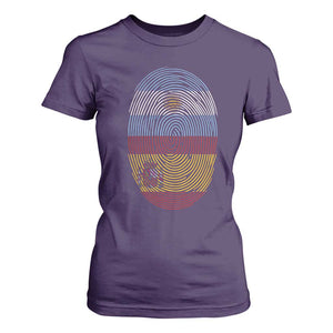 Argentina Spain Flag Fingerprint Graphic T Shirt For Women Dual Heritage Spanish Argetine Pride Match Day