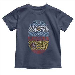 Argentina Spain Flag Fingerprint Graphic Toddler T Shirt Dual Heritage Spanish Argetine Pride Match Day
