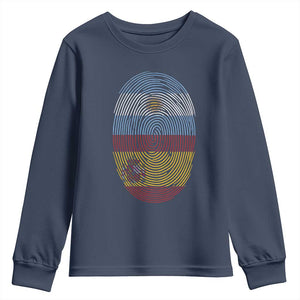 Argentina Spain Flag Fingerprint Graphic Youth Sweatshirt Dual Heritage Spanish Argetine Pride Match Day