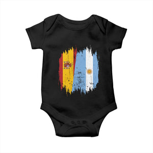 Argentina Spain Dual Heritage Flag Graphic Baby Onesie Vintage Spanish Argetine Match Day Pride