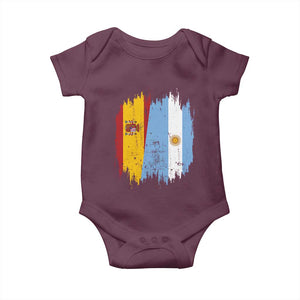 Argentina Spain Dual Heritage Flag Graphic Baby Onesie Vintage Spanish Argetine Match Day Pride