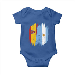 Argentina Spain Dual Heritage Flag Graphic Baby Onesie Vintage Spanish Argetine Match Day Pride