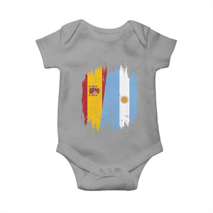 Argentina Spain Dual Heritage Flag Graphic Baby Onesie Vintage Spanish Argetine Match Day Pride