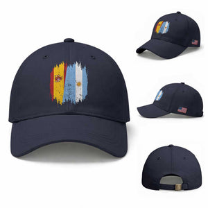 Argentina Spain Dual Heritage Flag Graphic Baseball Cap Vintage Spanish Argetine Match Day Pride