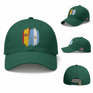 Argentina Spain Dual Heritage Flag Graphic Baseball Cap Vintage Spanish Argetine Match Day Pride