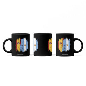 Argentina Spain Dual Heritage Flag Graphic Coffee Mug Vintage Spanish Argetine Match Day Pride
