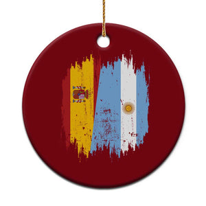 Argentina Spain Dual Heritage Flag Graphic Ceramic Ornament Vintage Spanish Argetine Match Day Pride