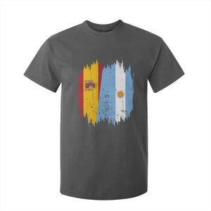 Argentina Spain Dual Heritage Flag Graphic T Shirt For Kid Vintage Spanish Argetine Match Day Pride