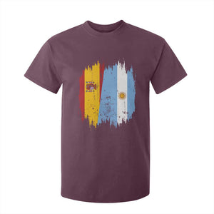 Argentina Spain Dual Heritage Flag Graphic T Shirt For Kid Vintage Spanish Argetine Match Day Pride