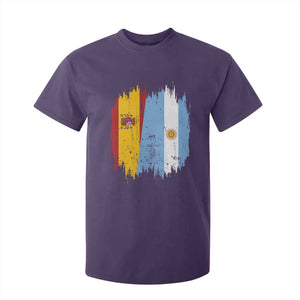 Argentina Spain Dual Heritage Flag Graphic T Shirt For Kid Vintage Spanish Argetine Match Day Pride