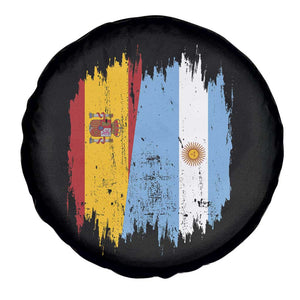 Argentina Spain Dual Heritage Flag Graphic Spare Tire Cover Vintage Spanish Argetine Match Day Pride