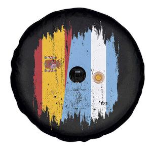 Argentina Spain Dual Heritage Flag Graphic Spare Tire Cover Vintage Spanish Argetine Match Day Pride