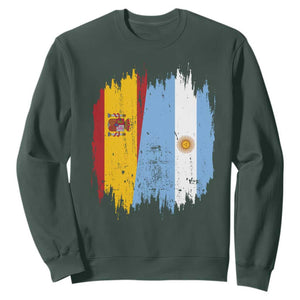 Argentina Spain Dual Heritage Flag Graphic Sweatshirt Vintage Spanish Argetine Match Day Pride