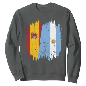 Argentina Spain Dual Heritage Flag Graphic Sweatshirt Vintage Spanish Argetine Match Day Pride