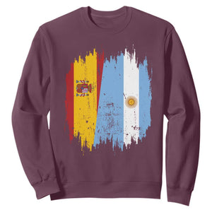 Argentina Spain Dual Heritage Flag Graphic Sweatshirt Vintage Spanish Argetine Match Day Pride