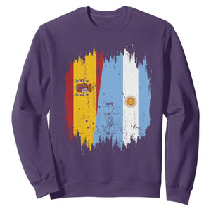 Argentina Spain Dual Heritage Flag Graphic Sweatshirt Vintage Spanish Argetine Match Day Pride