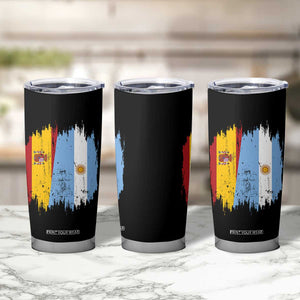 Argentina Spain Dual Heritage Flag Graphic Tumbler Cup Vintage Spanish Argetine Match Day Pride
