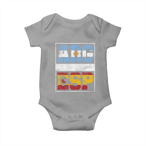 Retro ARG ESP Argentina Espana Flag Typography Graphic Baby Onesie Country Code Vintage Argentine Spainish Pride